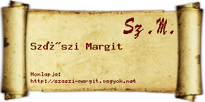 Szászi Margit névjegykártya