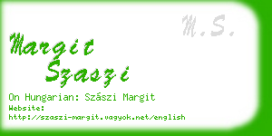 margit szaszi business card