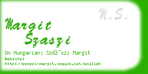 margit szaszi business card